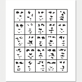 Shadow Shapes of Faces in a Grid Posters and Art